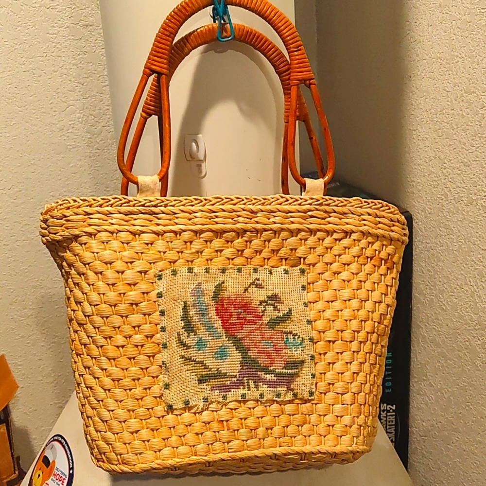 Wicker Tote Purse Handmade